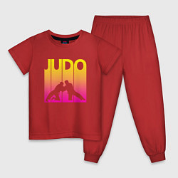 Пижама хлопковая детская Judo Sport, цвет: красный