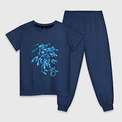 Пижама хлопковая детская Морской дракон, цвет: тёмно-синий
