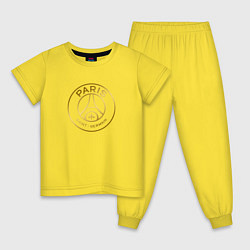 Пижама хлопковая детская PSG GOLD LOGO ПСЖ ЗОЛОТО, цвет: желтый