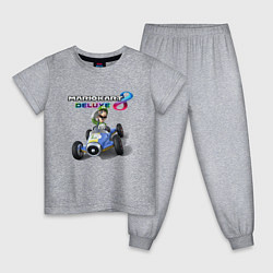 Пижама хлопковая детская Луиджи крутой гонщик, цвет: меланж