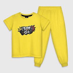Пижама хлопковая детская Clutch or Kick, цвет: желтый