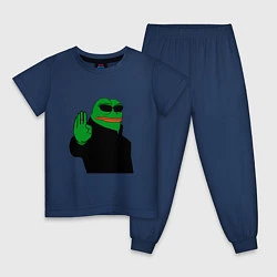 Пижама хлопковая детская Pepe stop, цвет: тёмно-синий