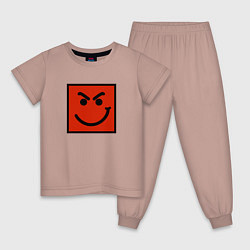 Пижама хлопковая детская BON JOVI HAVE A NICE DAY SMILE LOGO, цвет: пыльно-розовый
