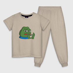 Пижама хлопковая детская Pepe love пепе лов, цвет: миндальный