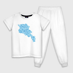 Пижама хлопковая детская Armenia Blue Map, цвет: белый
