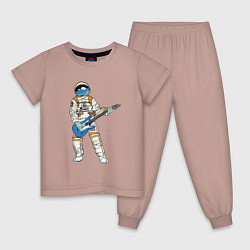 Пижама хлопковая детская Астронавт гетарист, цвет: пыльно-розовый