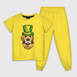 Пижама хлопковая детская Счастливый пёс, цвет: желтый