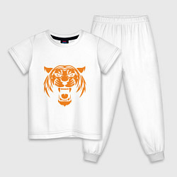 Пижама хлопковая детская Orange - Tiger, цвет: белый
