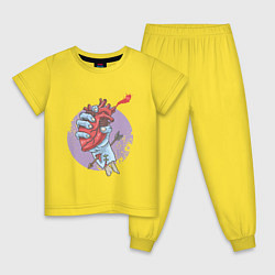 Пижама хлопковая детская Zombie Heart, цвет: желтый