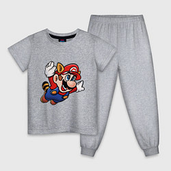 Пижама хлопковая детская Mario bros 3, цвет: меланж