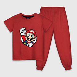 Пижама хлопковая детская MarioFace, цвет: красный