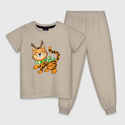 Детская пижама Тигренок - новогодний олень