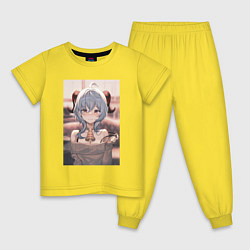 Пижама хлопковая детская Gensin Impact Гань Юй, цвет: желтый