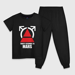 Пижама хлопковая детская 30 Seconds To Mars Logo, цвет: черный