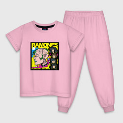 Пижама хлопковая детская Art Ramones, цвет: светло-розовый