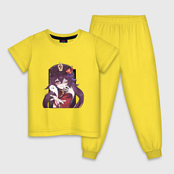 Пижама хлопковая детская Шалость Ху Тао, цвет: желтый
