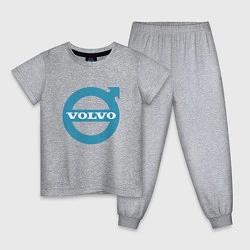 Пижама хлопковая детская Volvo логотип, цвет: меланж