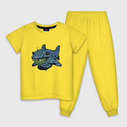 Пижама хлопковая детская Жаба - капитан подводной лодки, цвет: желтый