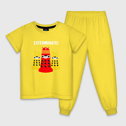 Пижама хлопковая детская Далеки, цвет: желтый