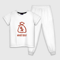 Пижама хлопковая детская Money Heist - Мешок, цвет: белый