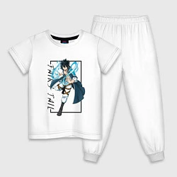 Пижама хлопковая детская Грей Фуллбастер Fairy Tail, цвет: белый
