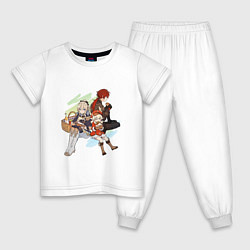 Пижама хлопковая детская Маленький пикник, цвет: белый