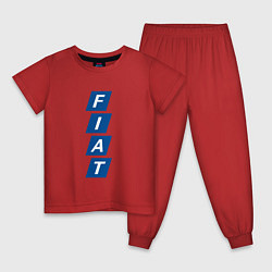 Пижама хлопковая детская FIAT LOGO, цвет: красный