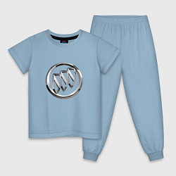 Пижама хлопковая детская Buick Big Logo, цвет: мягкое небо