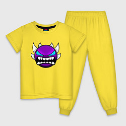 Пижама хлопковая детская Geometry Dash: Violet Demon, цвет: желтый