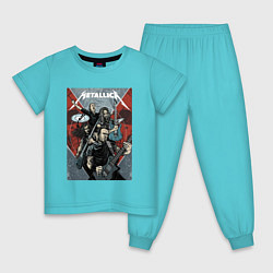 Пижама хлопковая детская Metallica - cool dudes!, цвет: бирюзовый