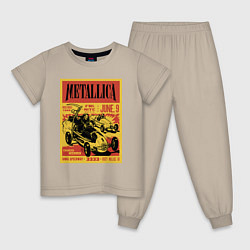 Пижама хлопковая детская Metallica - Iowa speedway playbill, цвет: миндальный