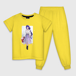 Пижама хлопковая детская Весенняя Райден и лисичка Яй, цвет: желтый