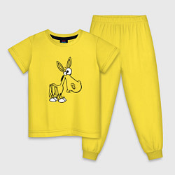 Пижама хлопковая детская Ослик удивленный, цвет: желтый