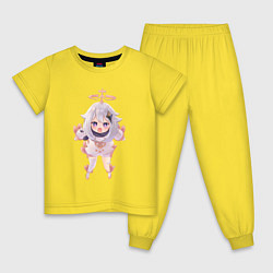 Пижама хлопковая детская Паймон ругается, цвет: желтый