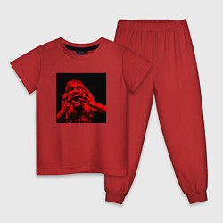Пижама хлопковая детская LOVV66 ФИЗИКАЛ ПЭЙН, цвет: красный