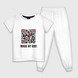 Пижама хлопковая детская Сделано Богом, цвет: белый
