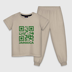 Пижама хлопковая детская QR Jamaica, цвет: миндальный