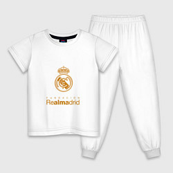 Пижама хлопковая детская Real Madrid Logo, цвет: белый