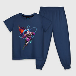 Пижама хлопковая детская LEAGUE OF LEGENDS JINX ARCANE, цвет: тёмно-синий