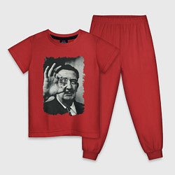 Пижама хлопковая детская Salvador Dali - crazy face, цвет: красный