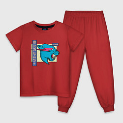Пижама хлопковая детская Mr Beast Japan Coton, цвет: красный