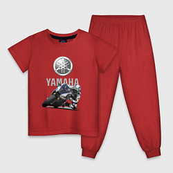Пижама хлопковая детская YAMAHA - racing team, цвет: красный