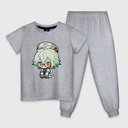 Пижама хлопковая детская Сяо Genshin Impact 07, цвет: меланж