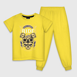 Пижама хлопковая детская Wind ride, цвет: желтый
