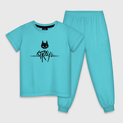 Детская пижама Stray: Black Logo