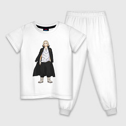 Пижама хлопковая детская МАЙКИ MICKEY TOKYO REVENGERS, цвет: белый