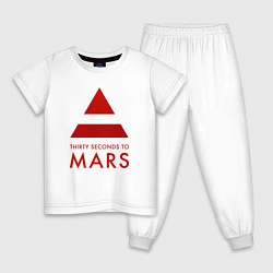Пижама хлопковая детская 30 Seconds to Mars - Рок, цвет: белый