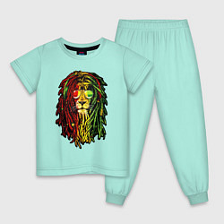 Пижама хлопковая детская Jam lioN, цвет: мятный