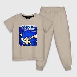 Пижама хлопковая детская Sonic Adventure Sonic, цвет: миндальный