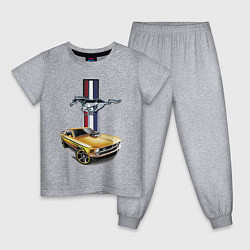 Пижама хлопковая детская Mustang motorsport, цвет: меланж